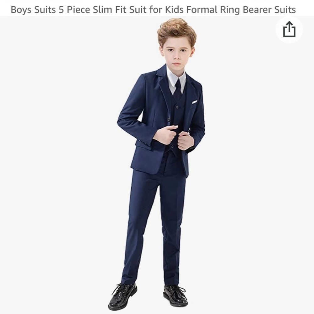 Boys 5 piece suit - navy NWT size 7